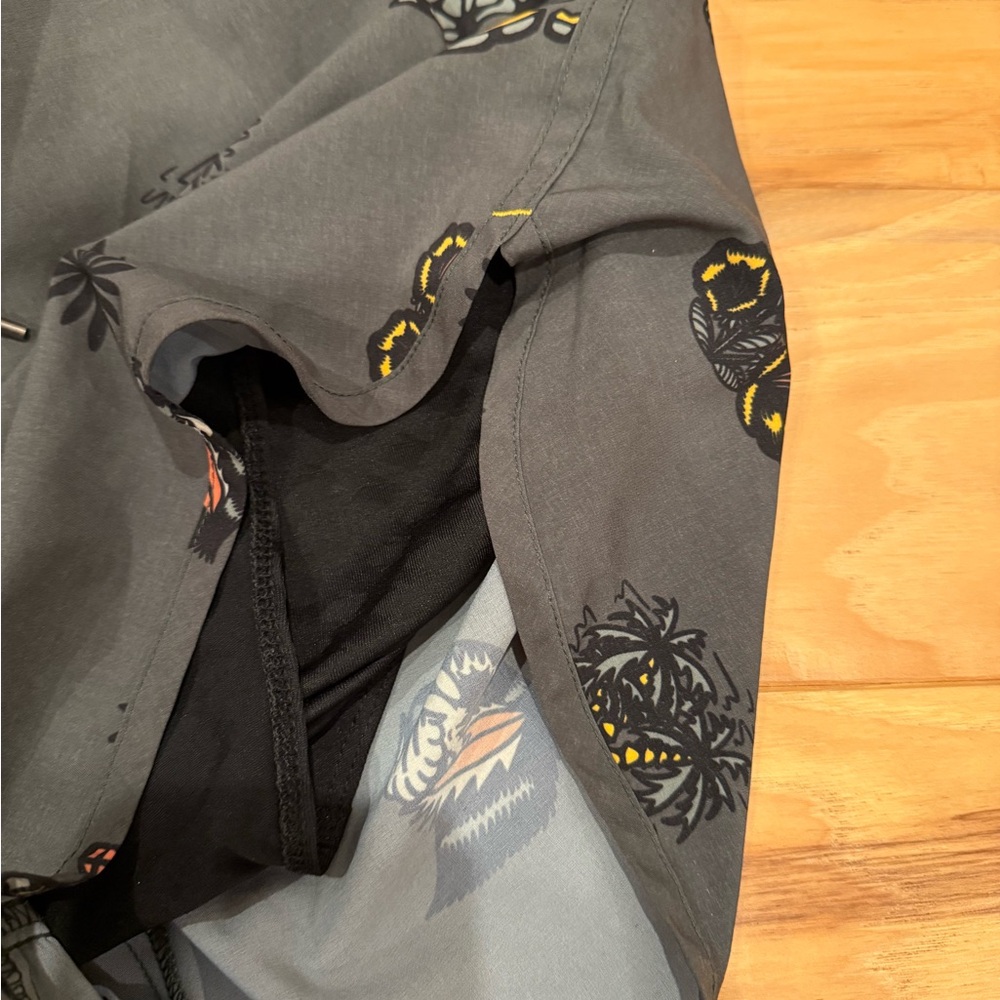 Gray Patterned Athletic Shorts - Picture 3 of 3